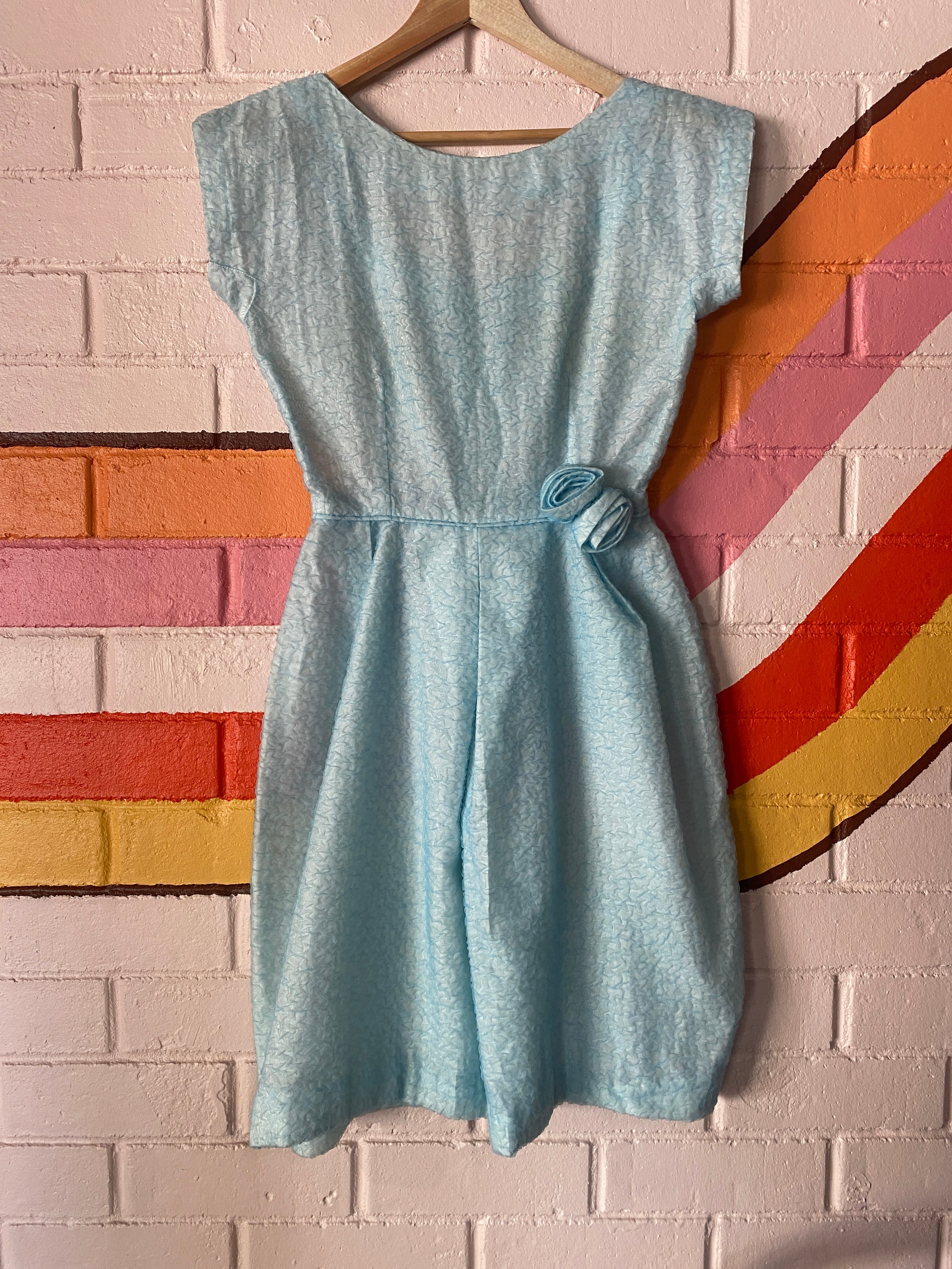 1960's Seafoam Blue Roses Cocktail Dress, size 10 – The Hills Hoist Vintage
