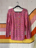 Hand Knit Speckled Pink Jumper