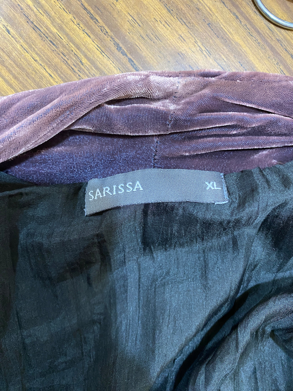 Sarissa 100% Silk Velvet Embroidered Throw Coat