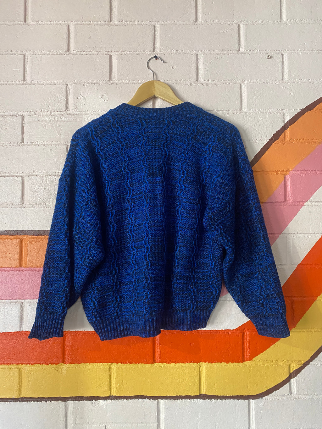 1980’s V-neck Hand Knit Sweater, size S
