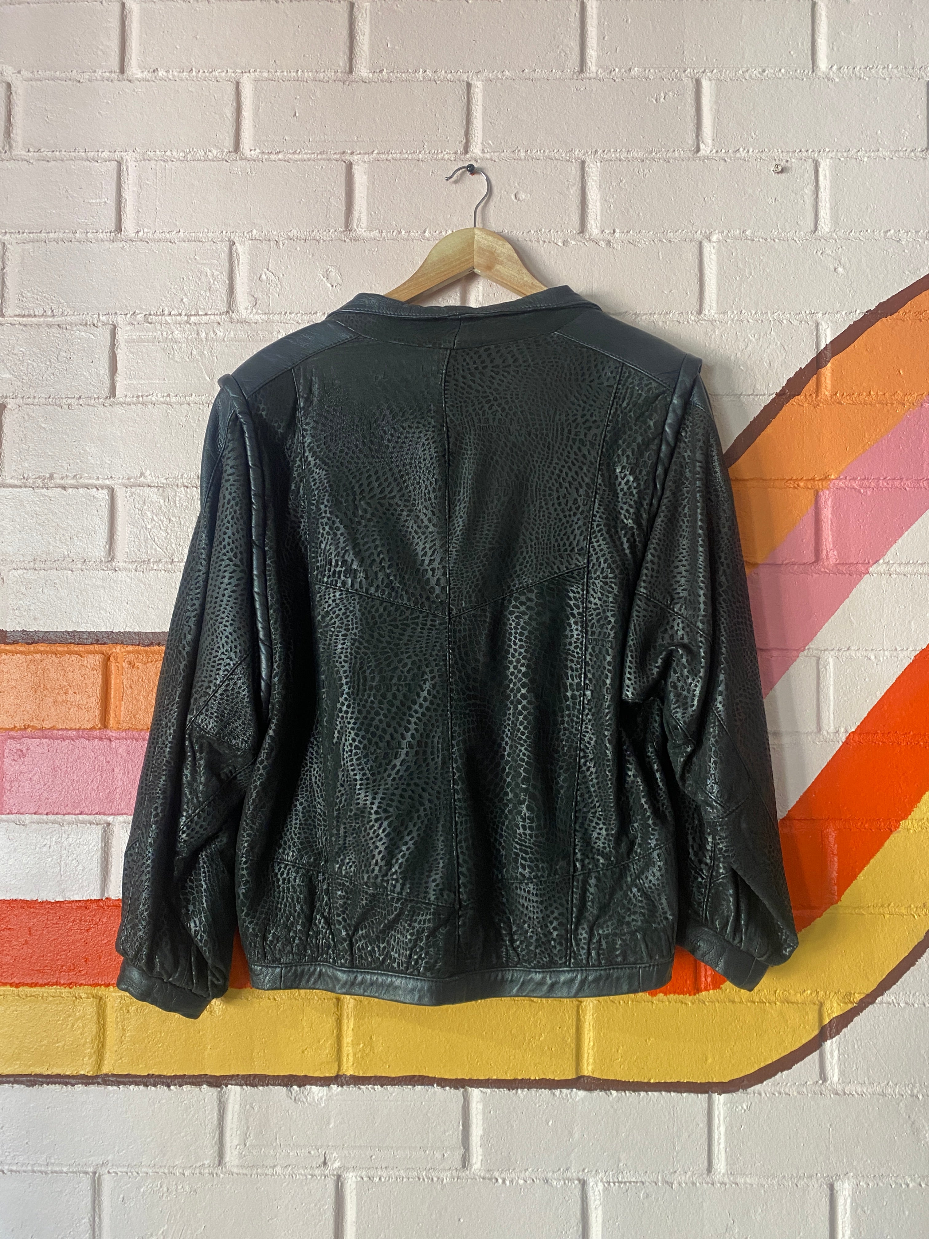1980’s Vintage leopard Print Leather Jacket, size L