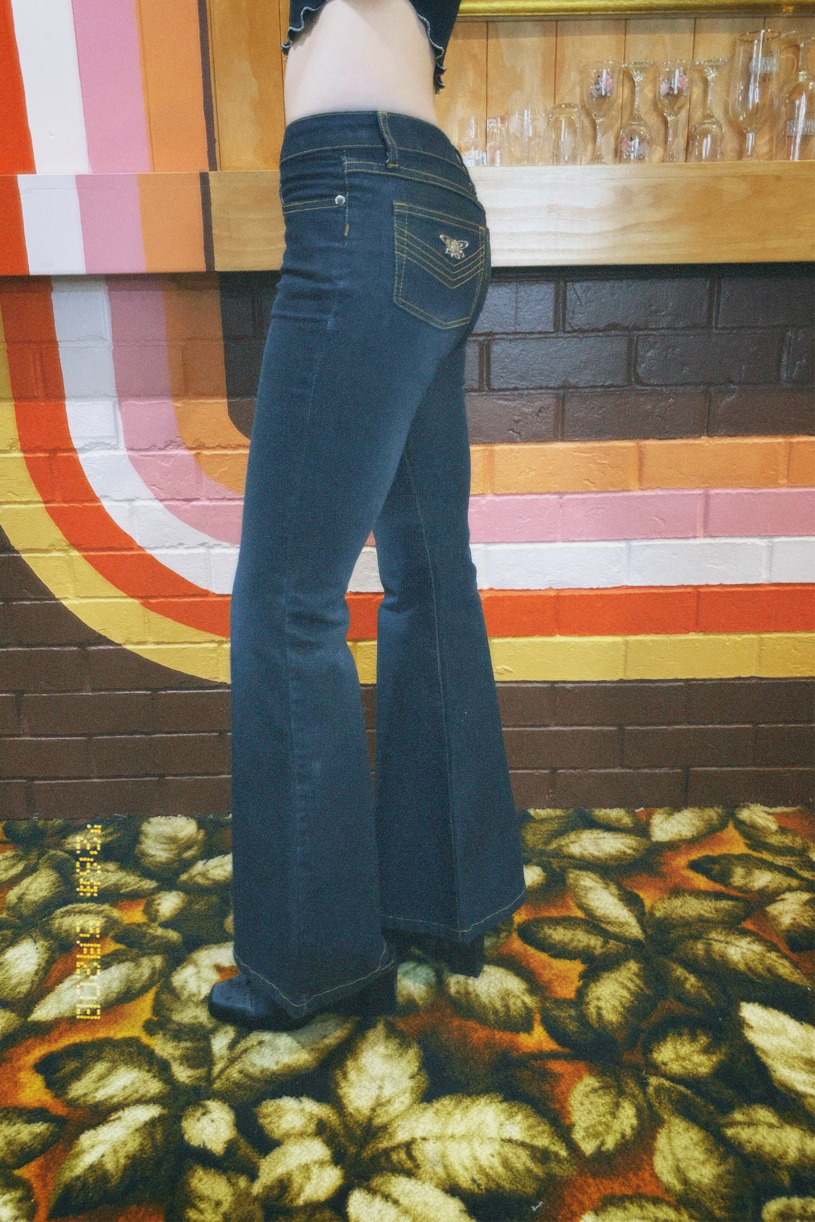 Vintage 2000s Face Off low rise flare jeans /xsmall