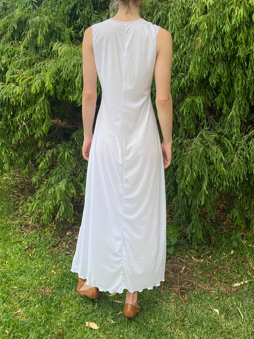 1970's Embroidered long gown, size M