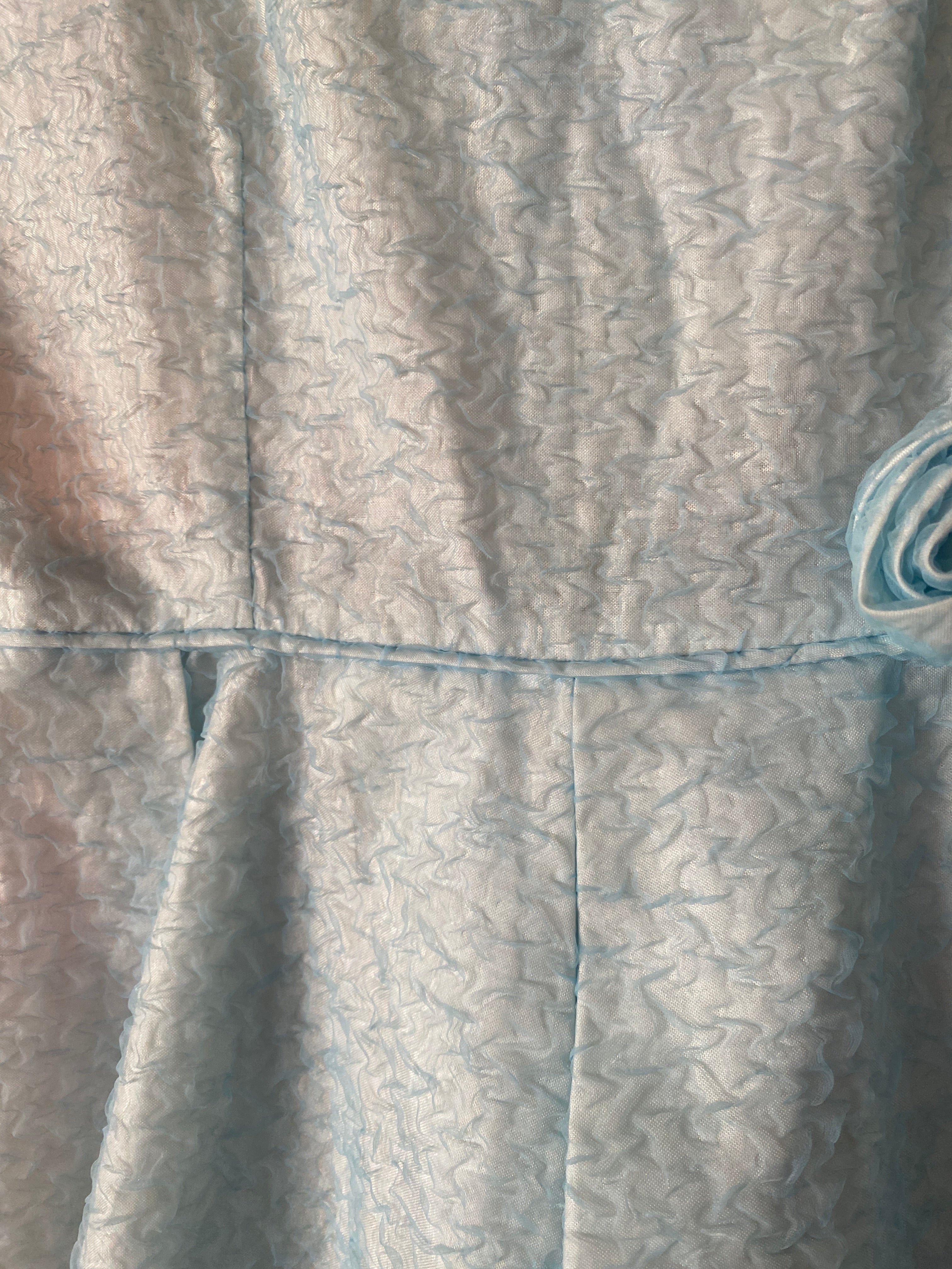 Seafoam Blue Roses 1960's Cocktail Dress, size 10