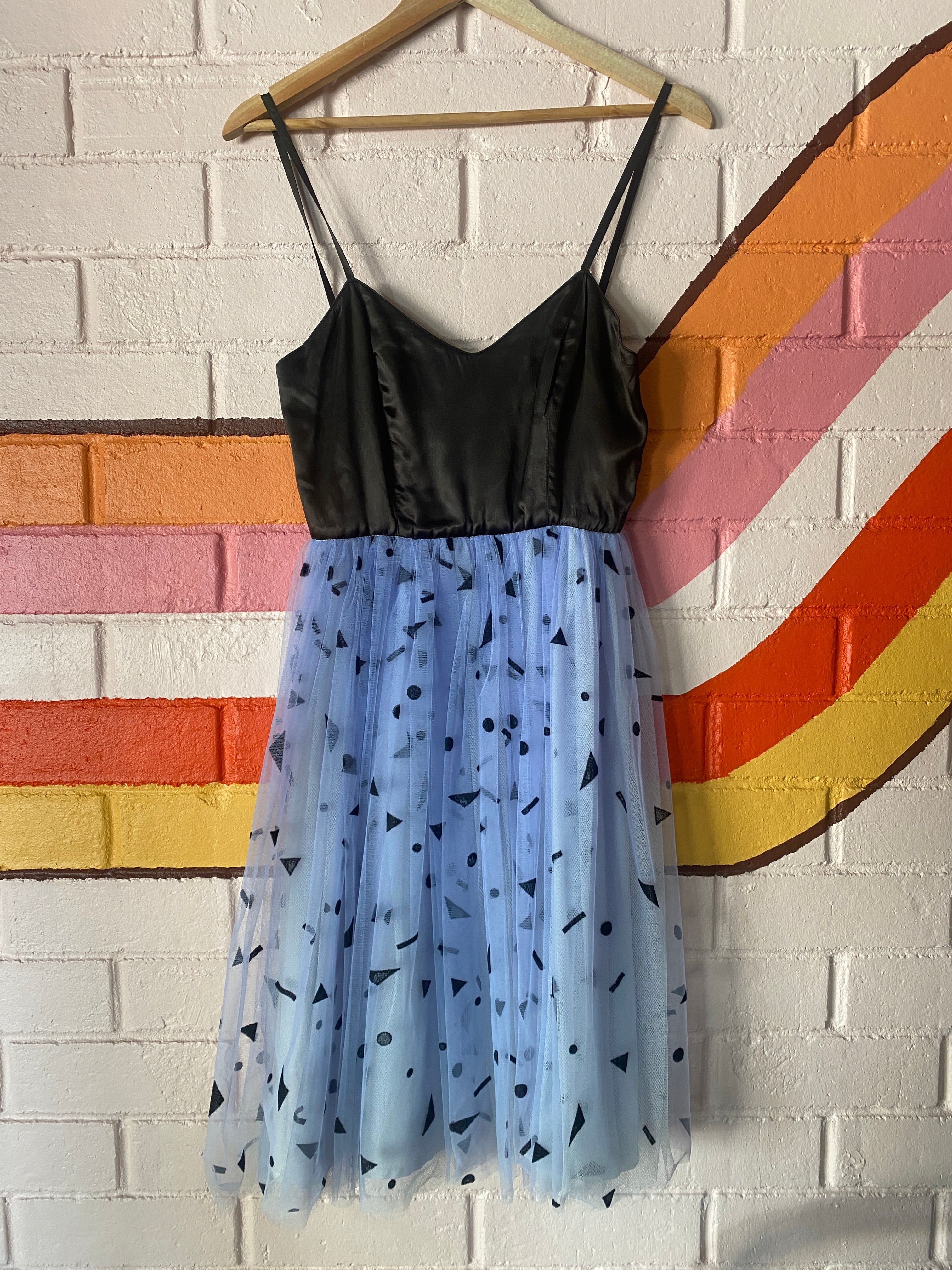 Cue silk and tulle 80's ball gown, size 8