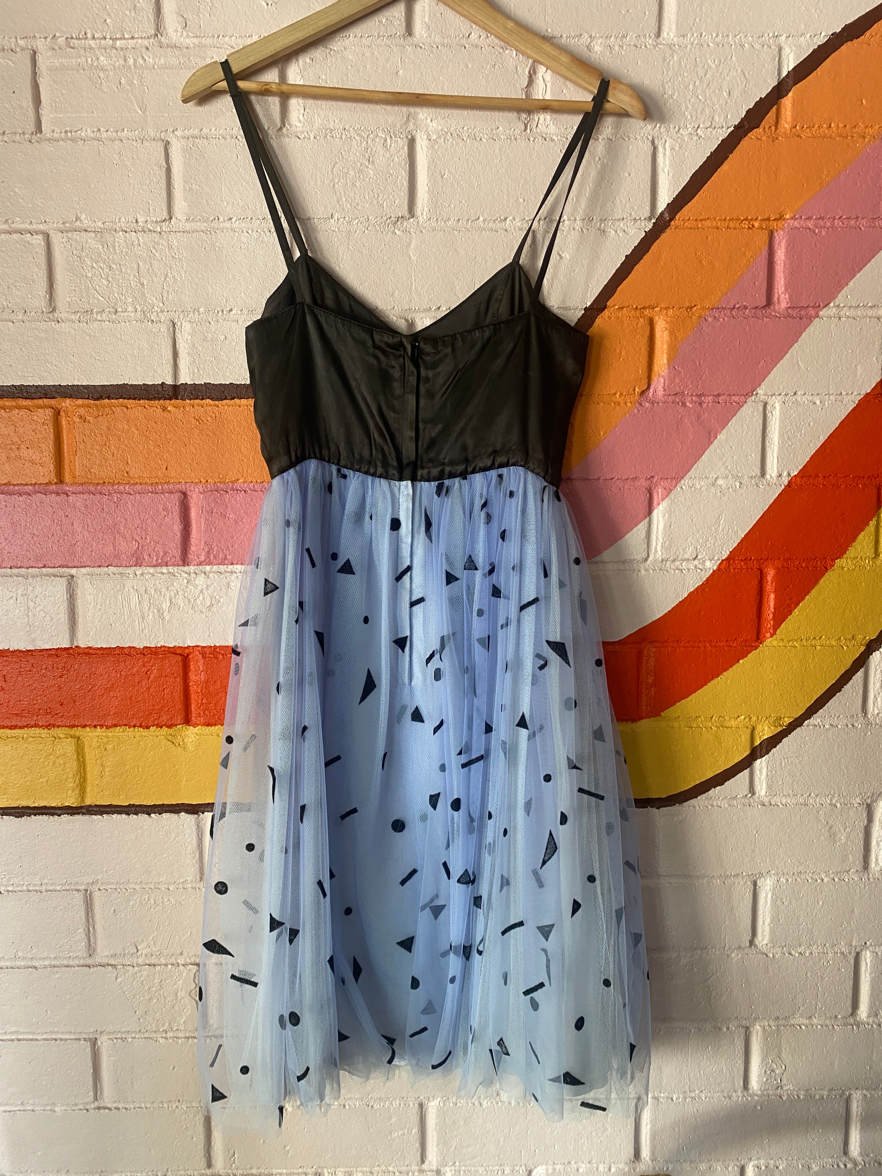 Cue silk and tulle 80's ball gown, size 8