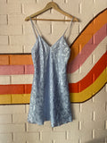 Dusty Blue Jacquard Slip Dress, size 6/8
