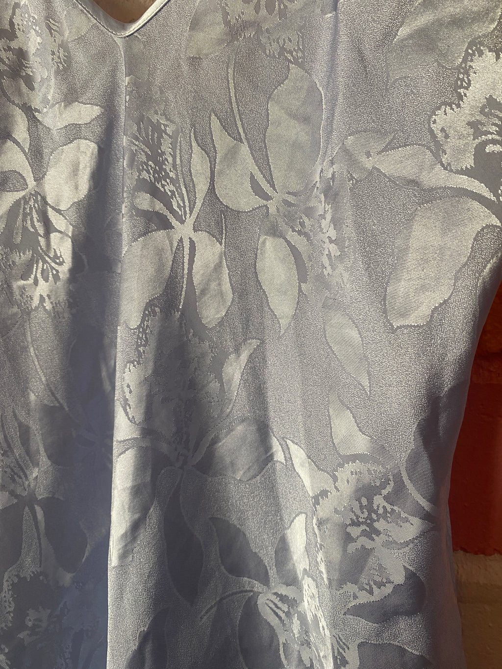 Dusty Blue Jacquard Slip Dress, size 6/8