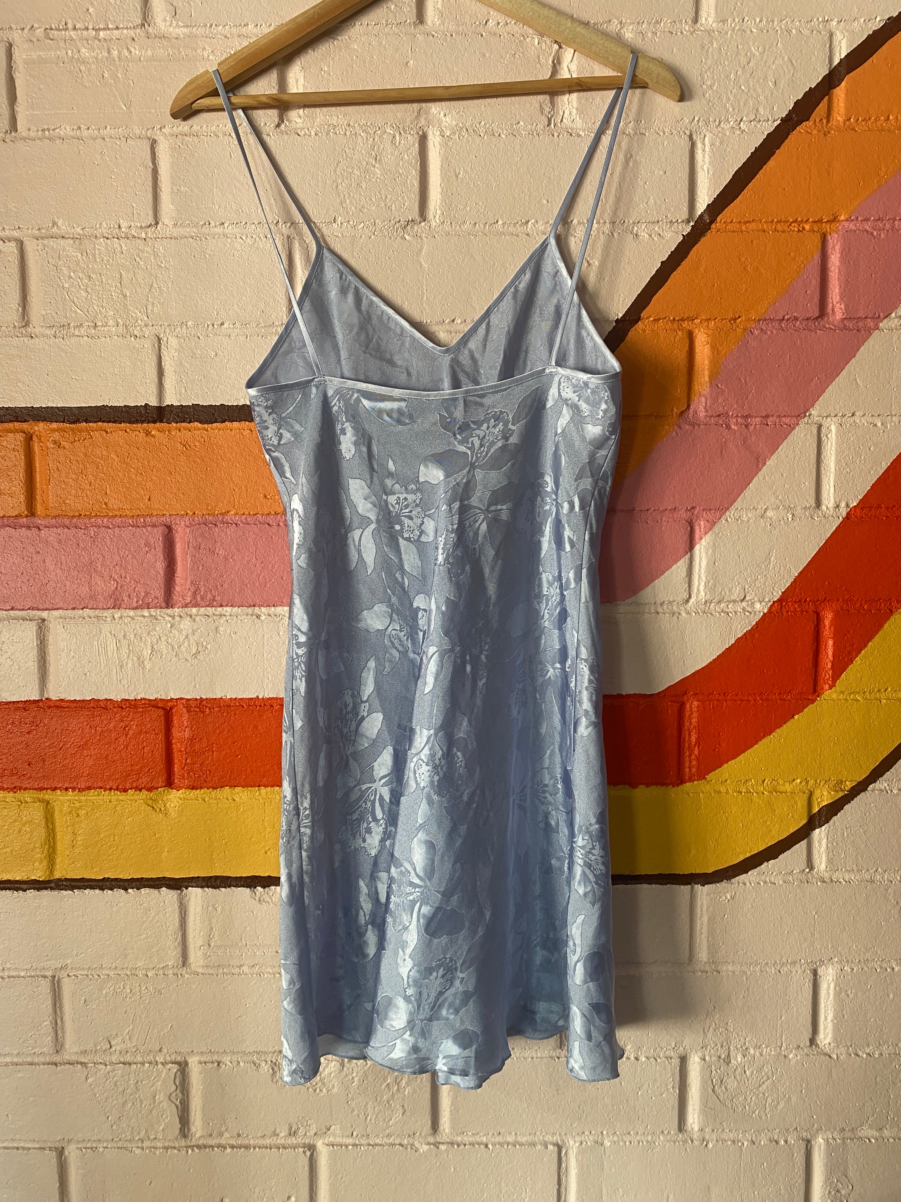 Dusty Blue Jacquard Slip Dress, size 6/8 – The Hills Hoist Vintage