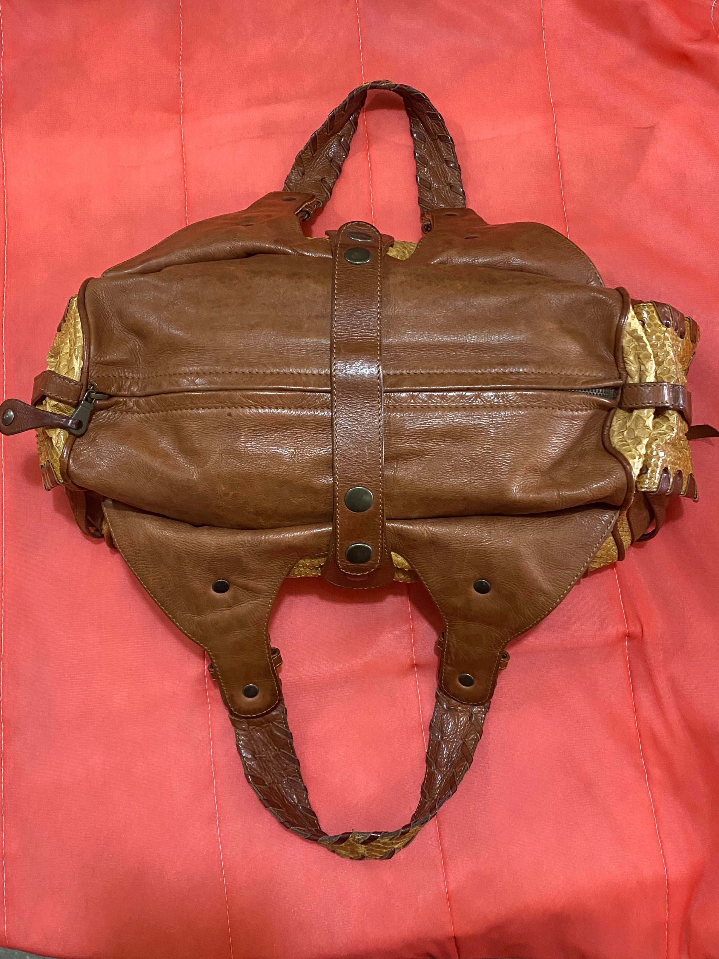 Chloe Brown Python and leather Large Silverado Bag