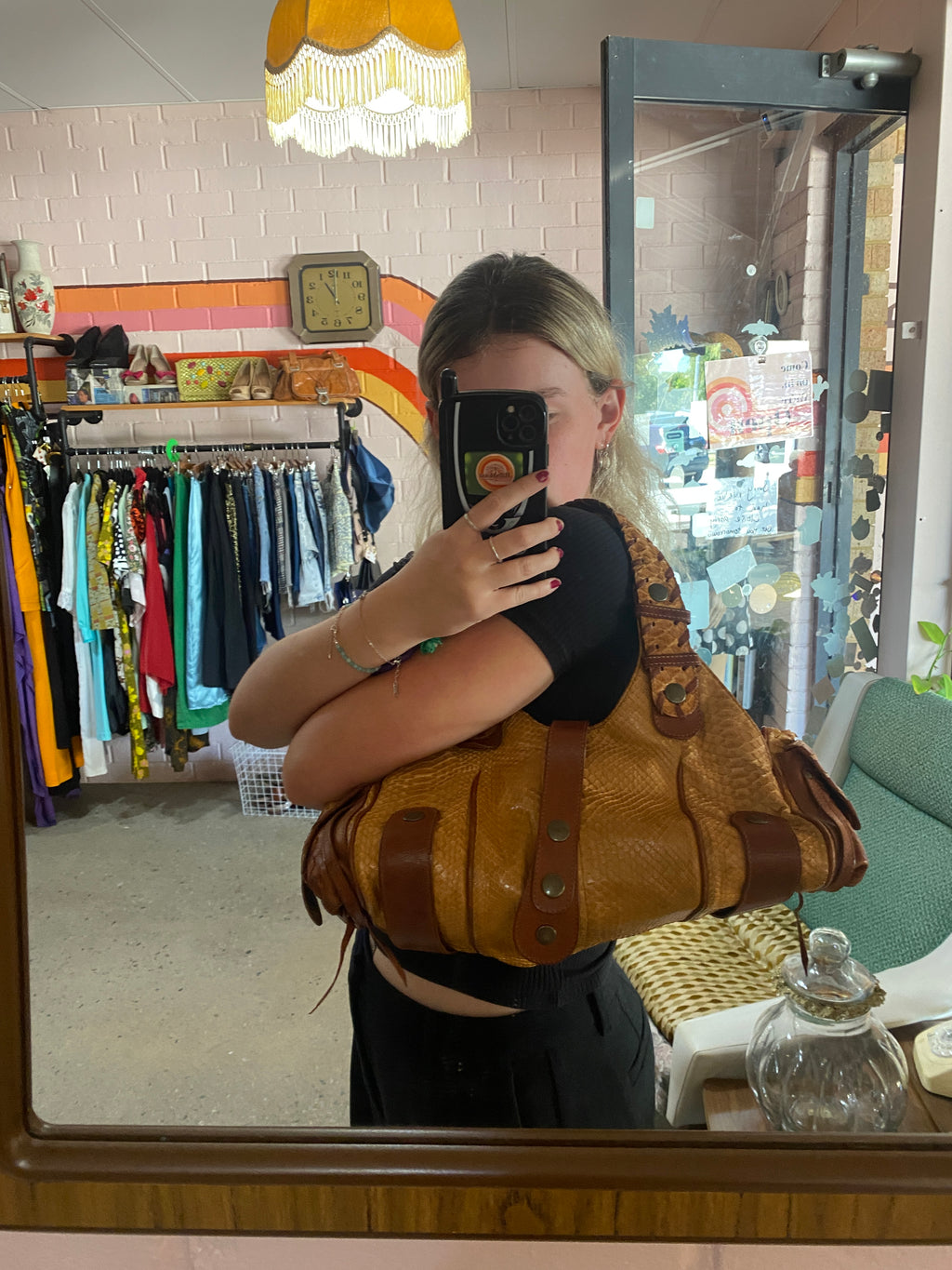 Chloe Brown Python and leather Large Silverado Bag