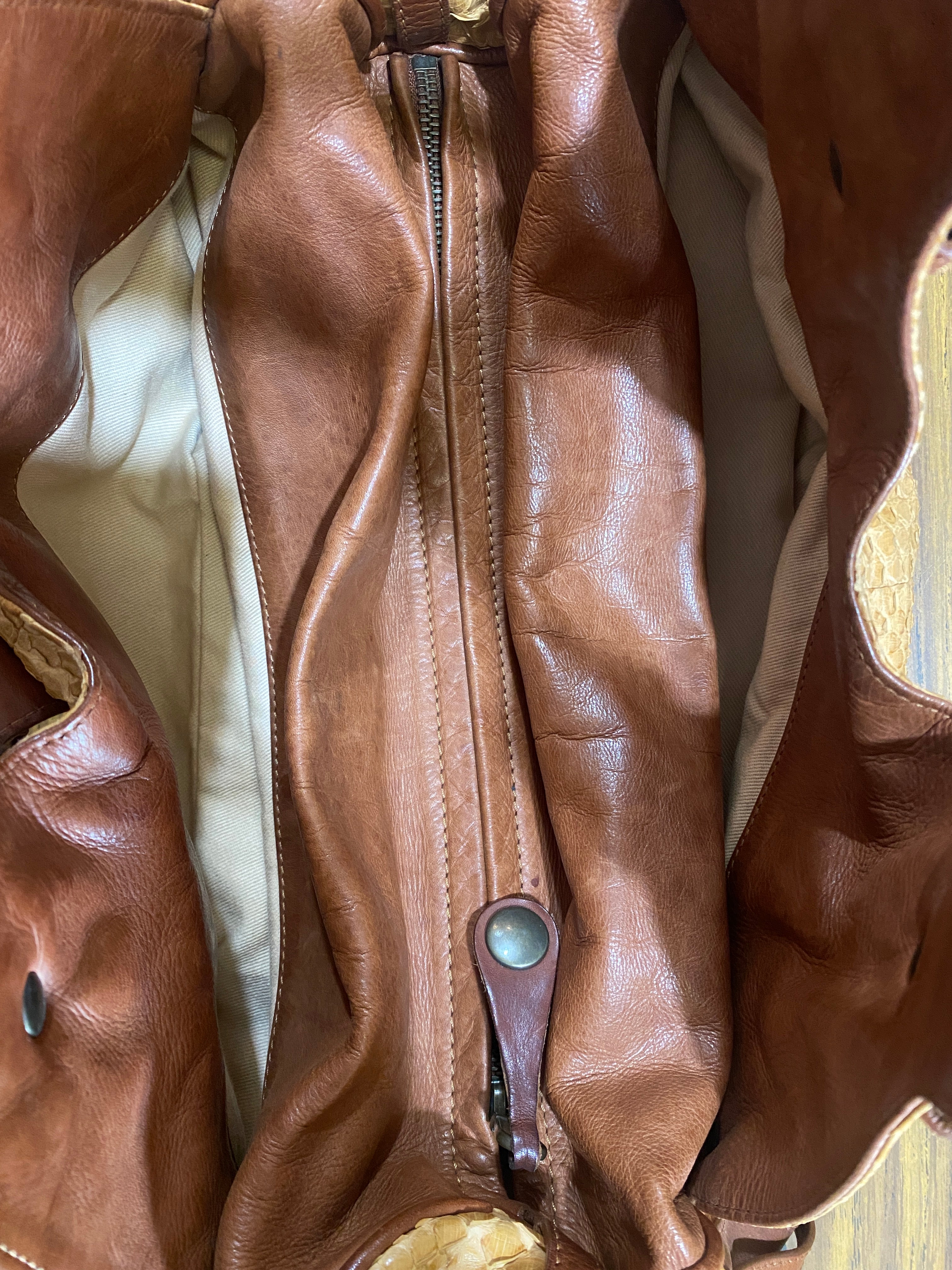 Chloe Brown Python and leather Large Silverado Bag