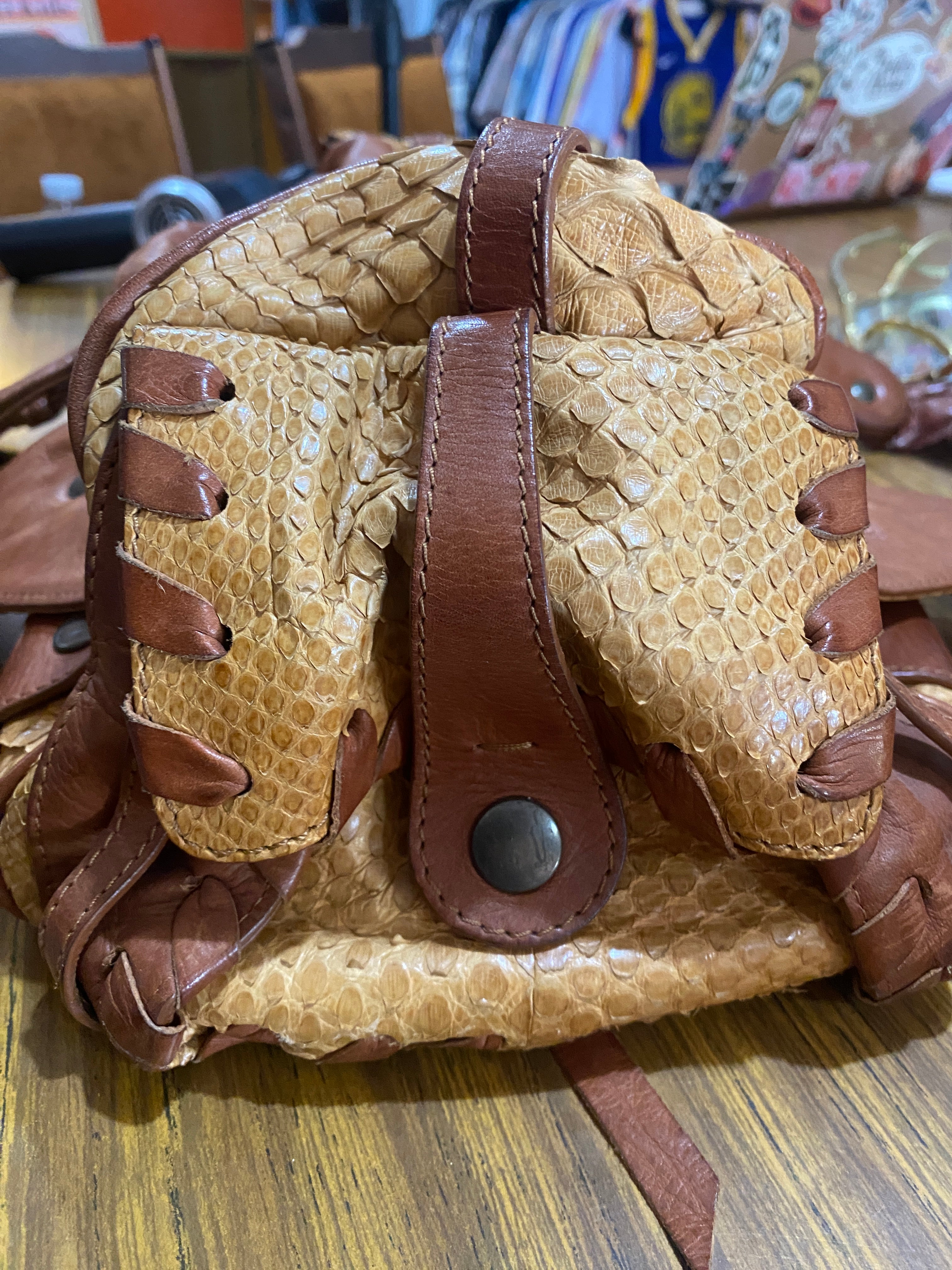 Chloe Brown Python and leather Large Silverado Bag