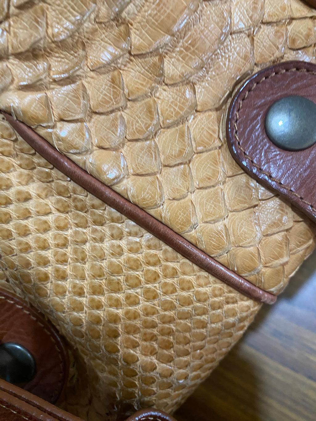 Chloe Brown Python and leather Large Silverado Bag