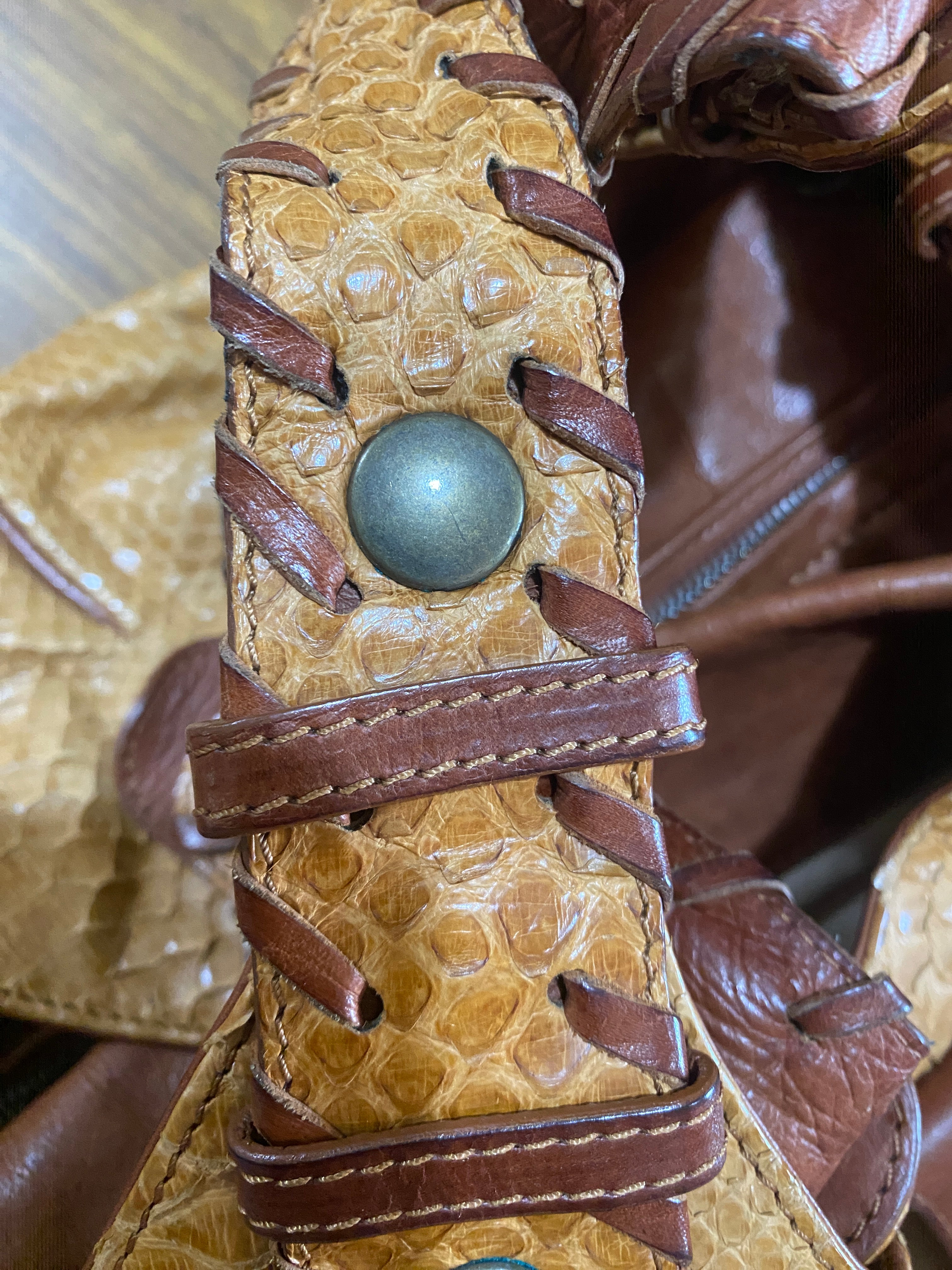 Chloe Brown Python and leather Large Silverado Bag