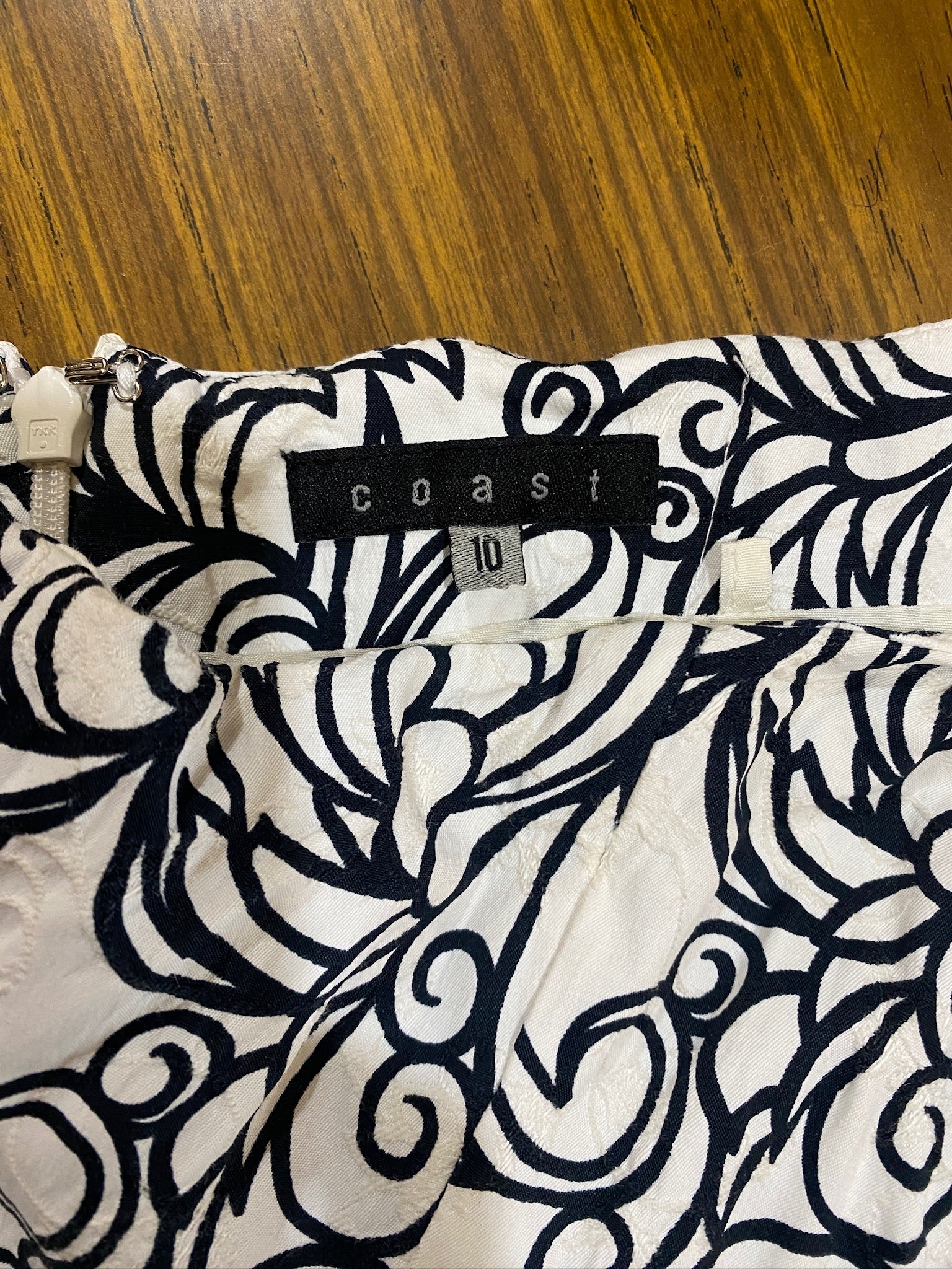 Monochrome swirl bandeau dress