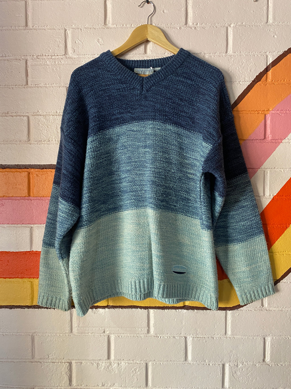 Billabong 90's blue ombre knit sweater