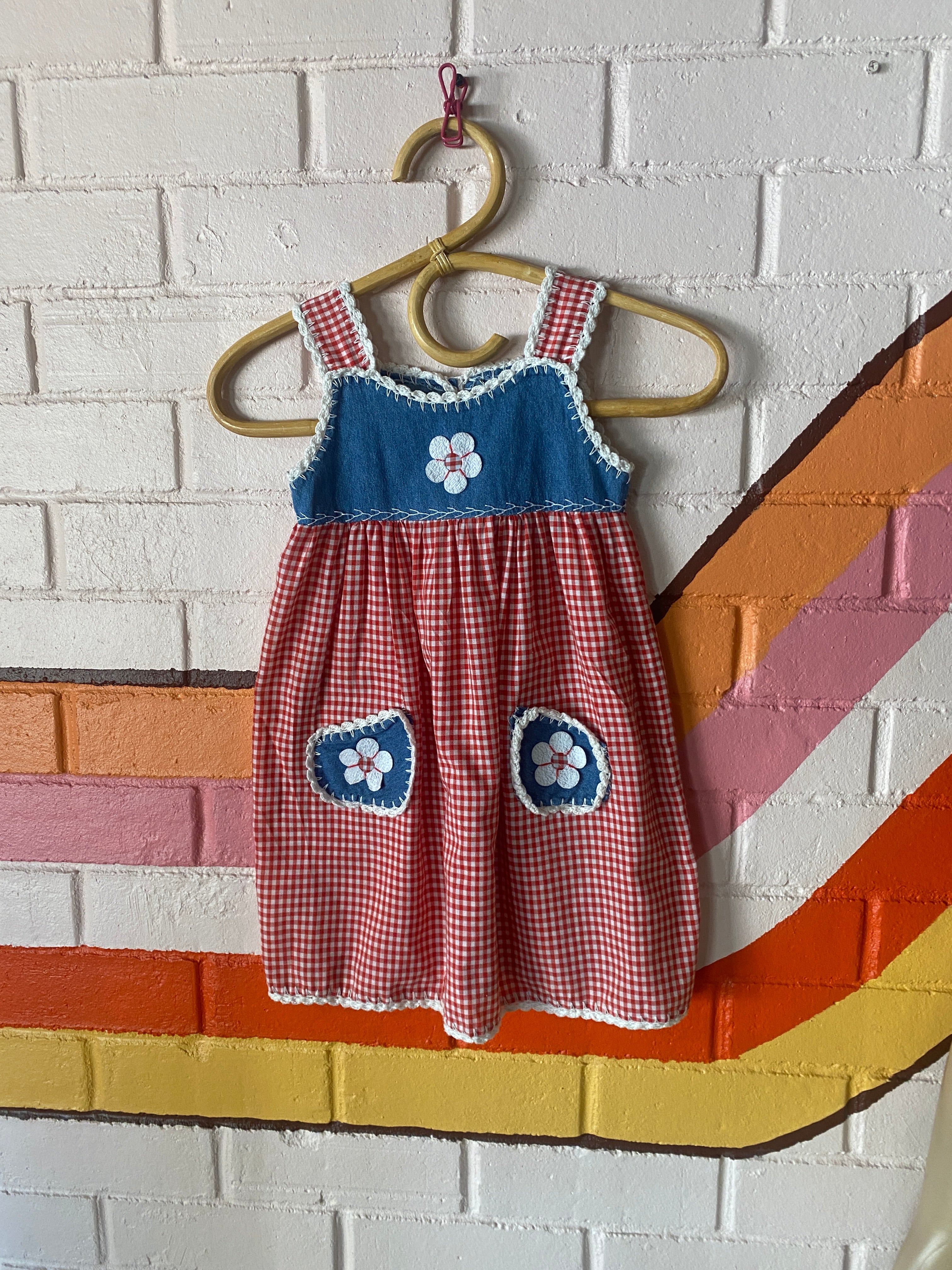 Gingham handmade vintage dress