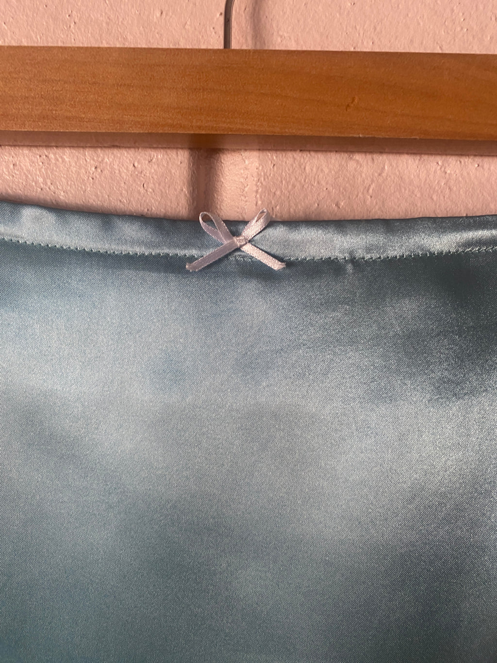 Baby Blue Satin A-line Midi Skirt