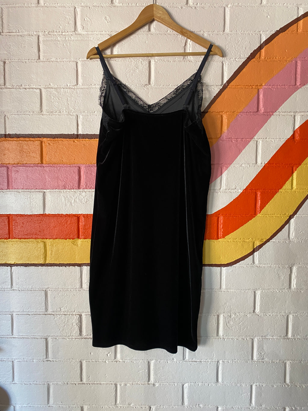 Velvet & lace slip dress