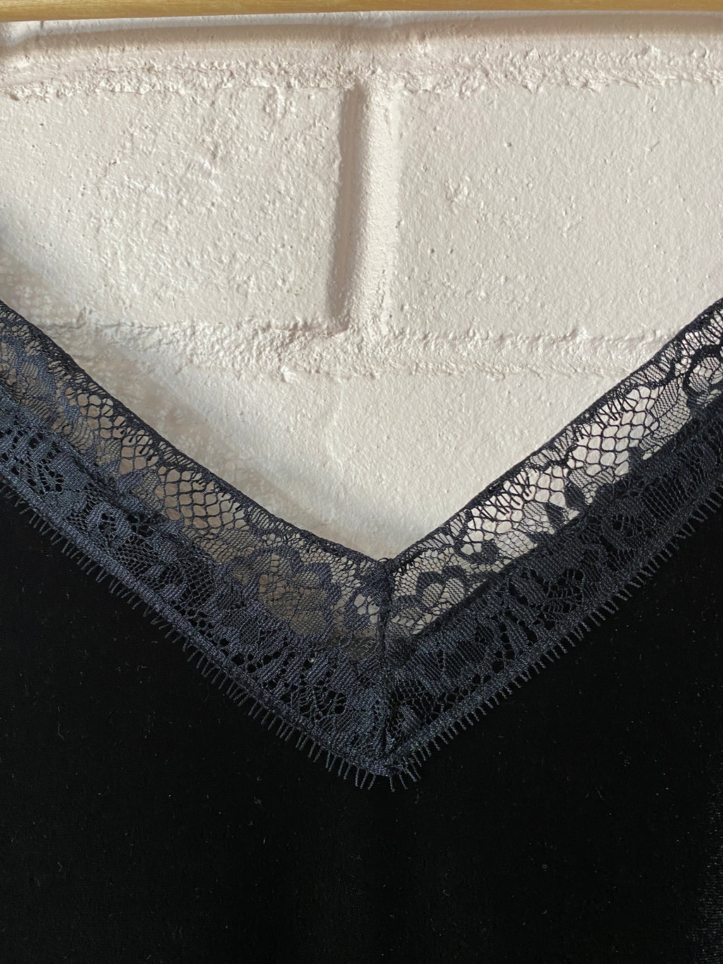 Velvet & lace slip dress