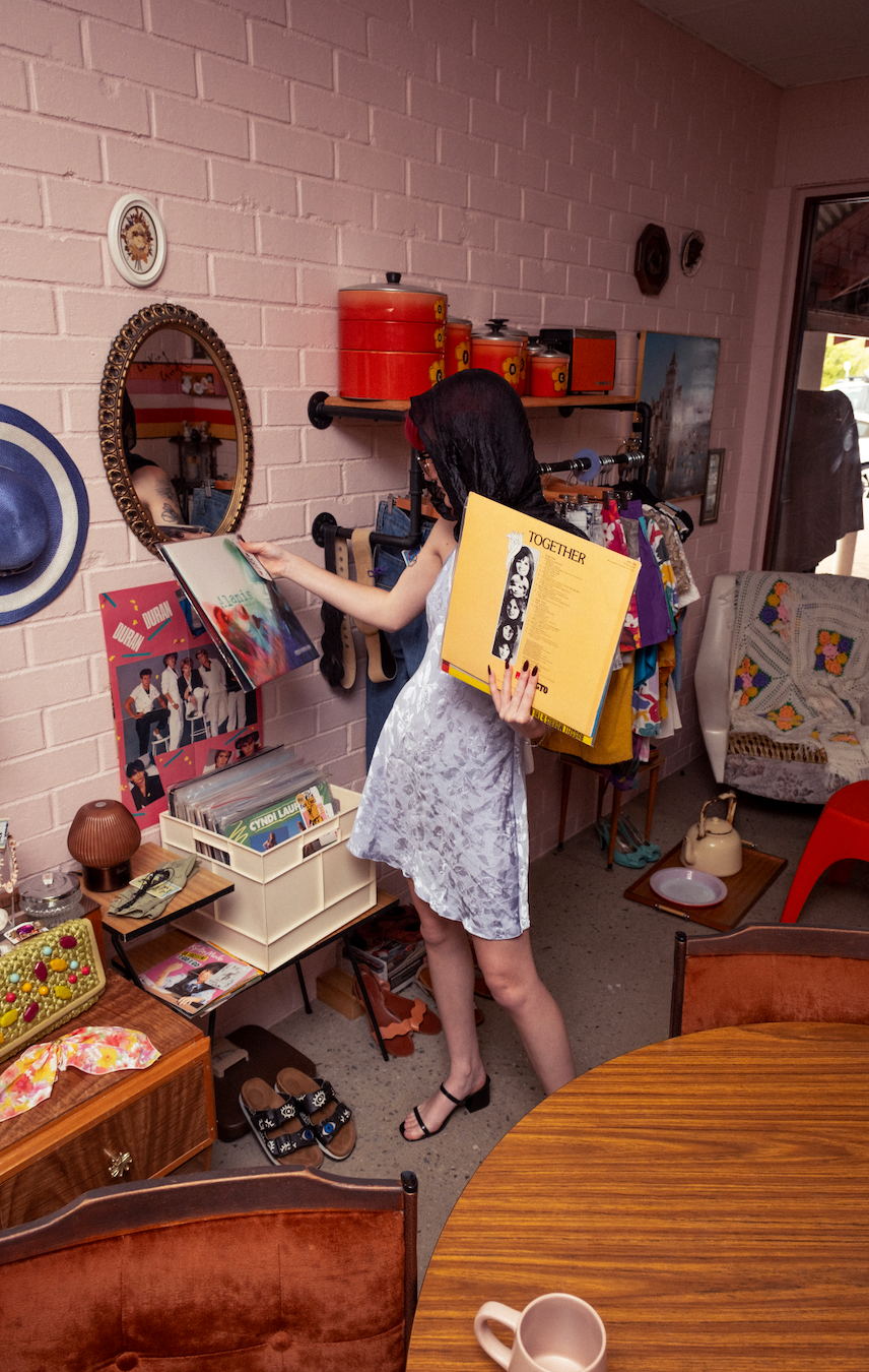 Dusty Blue Jacquard Slip Dress, size 6/8