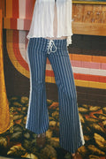 Y2K Pinstripe Lace-up Low Rise Flares, size 8/10